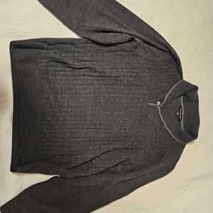VINTAGE Tricots St Raphael Mens Large Gray Shawl Collar Pullover Sweater